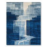 Cascading Blue Geometric Area Rug