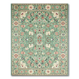 Teal Persian Floral Traditional Persian Area Rug