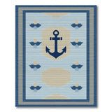 Navy Anchor Nautical Area Rug