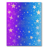 Purple to Blue Glittery Stars Gradient Area Rug