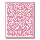 Pink Floral Trellis Lattice Area Rug