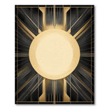 Black and Gold Radiant Geometric Area Rug