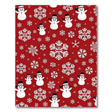 Festive Snowman Snowflake Red Area Rug