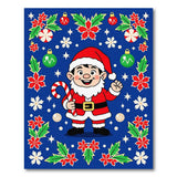 Jolly Cartoon Christmas Elf Candy Cane Area Rug