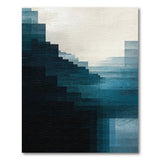 Layered Blue Teal Geometric Area Rug