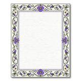 Purple Purple Floral Ornate Border Area Rug