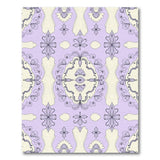 Purple Ornate Floral Damask Area Rug