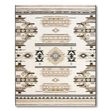 Beige Grey Southwestern Geometric Area Rug