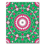 Emerald Green Pink Mandala Area Rug