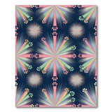 Vibrant Paw Print Burst Area Rug