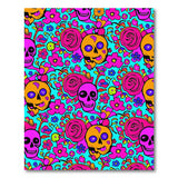 Vibrant Sugar Skull Floral Area Rug