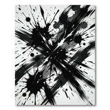 Dynamic Black Ink Splatter Abstract Area Rug