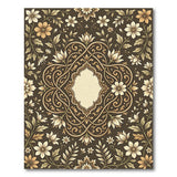 Ornate Brown Gold Floral Persian Area Rug