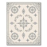Ornate Floral Compass Beige Area Rug