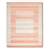 Framed Coral Orange Stripe Area Rug