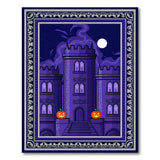 Purple Haunted Castle Halloween Area Rug