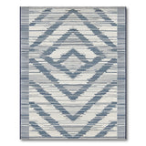 Navy Blue Geometric Diamond Chevron Rug