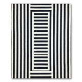 Bold Black White Geometric Striped Rug