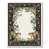 Golden Cheetahs in Ornate Tree Border Rug