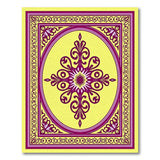 Purple Ornate Medallion Yellow Persian Area Rug