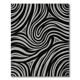 Modern Black Gray Swirl Geometric Area Rug