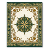 Ornate Green Gold Medallion Persian Area Rug