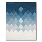 Blue Ombre Geometric Mountain Area Rug