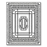Ornate Black White Border Traditional Persian Area Rug