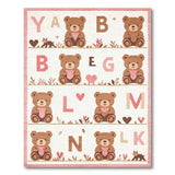 Pink Teddy Bear Alphabet Nursery Rug