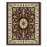 Ornate Gold Border Traditional Persian Rug