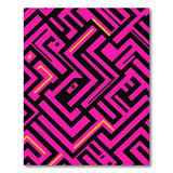 Multi-color and Patterns Vibrant Pink Maze Geometric Area Rug