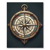 Vintage Nautical Compass Rose Area Rug