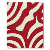 ODIKA Red Abstract Wavy Washable Area Rug - Low Pile, Non-Slip & Pet Friendly