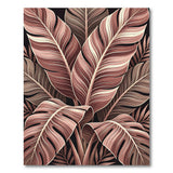 Pink Monstera Leaves Area Rug