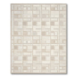 Neutral Beige Geometric Grid Area Rug