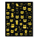 Adorable Yellow Cartoon Cats Area Rug