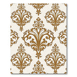 Gold and Silver Elegant Gold Damask Floral Area Rug