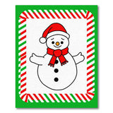 Festive Cartoon Snowman Kids Area Rug