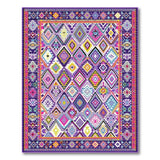 Vibrant Purple Diamond Tribal Area Rug