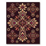 Ornate Cross Motif Southwestern Rug
