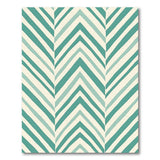 Teal Chevron Zigzag Geometric Area Rug