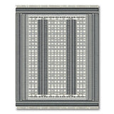 Black White Geometric Fringe Area Rug