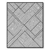 Geometric Modern Black White Geometric Maze Area Rug