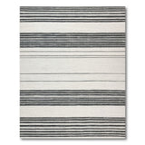 Bold Black White Striped Woven Black and White Rug