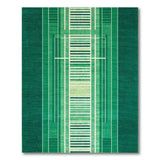 Green Emerald Green Geometric Stripe Area Rug