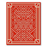 Red Bold Red Geometric Heritage Tribal Rug