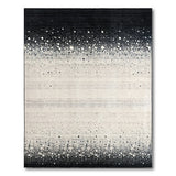 Black White Ombre Splatter Area Rug