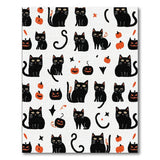 Whimsical Black Cats Pumpkins Halloween Rug