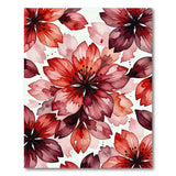 Red Watercolor Peony Area Rug