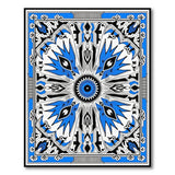 Blue Starburst Geometric Area Rug